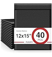Fuxury Black Bubble Mailers 12x15" Padded Envelopes 40 Pack Large Bubble Mailer Strong Adhesion P...