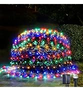 WBao Solar Christmas Net Lights 200LED F8 Big Bulbs, 8.4ft x 5.2ft Christmas Bushes Lights with R...