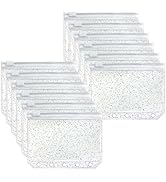 Mogoostry A8 Binder Pockets Clear Zipper Pocket 5 Holes Binder Pouches 12pcs Clear Glitter Binder...