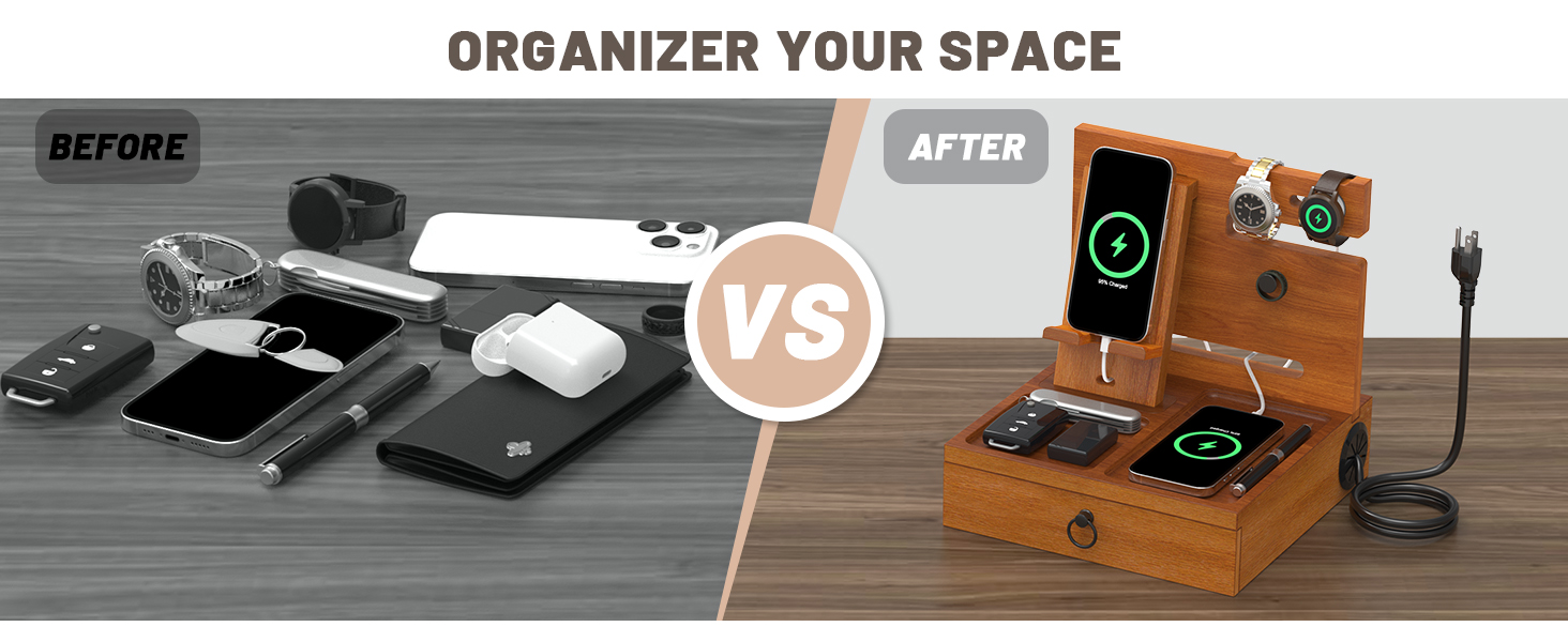 nightstand organizer charging station