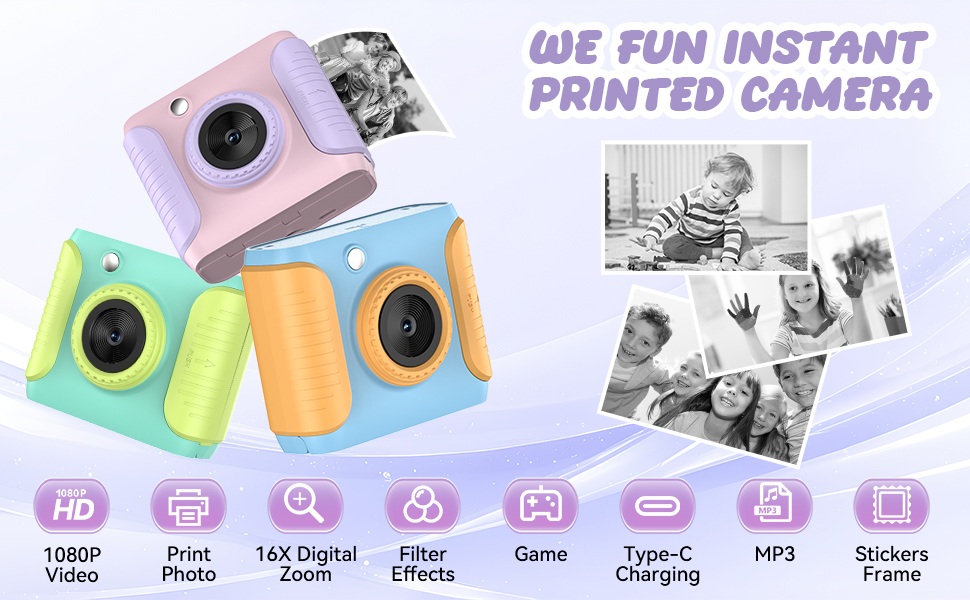 Instant Print Camera for Kids