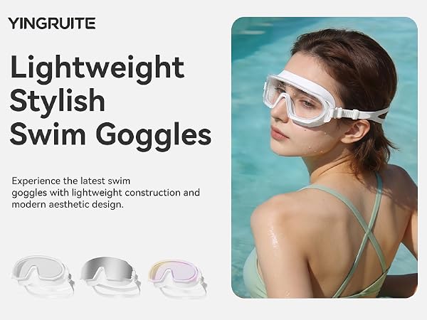 The latest swim goggles with lightweight construction and modern aesthetic design