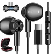 USB C Headphones for Samsung S24+ S24 Ultra 23, Type C Earphones with Microphone Magnetic Volume ...
