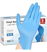 Schneider Vinyl Synthetic Exam Gloves, Blue, 4mil, Powder-Free, Latex-Free, Disposable Glove for ...
