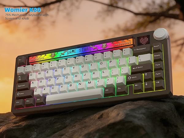 75% Mechanical Keyboard with Screen and Knob