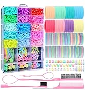 Hair Accessories for Girls, 1695 Pcs Toddler Hair Ties Elastic Hair Ties with Hair Clips Hair Tai...