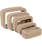 YOPCDJ 5PCS Clear Toiletry Bag,TSA Approved Travel Makeup Pouch with Zipper for Cosmetics and Toi...