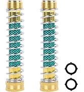 Triumpeek 2 Packs Garden Hose Extension Adapters, 5.7"L Hose Protectors with Coil Spring, Brass H...