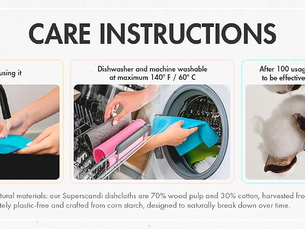 care instruction dishcloth