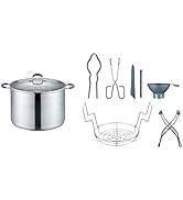 CONCORD 20 Quart Stainless Steel Canning Pot Set. Includes Canning Rack, Tongs, Jar Lifter, Funne...