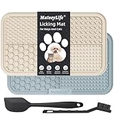 MateeyLife 2PCS Large Lick Mat for Dogs with Suction Cups, Slow Feeder Dog Bowls, Dog Lick Mat fo...