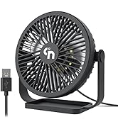 WiHoo USB Desk Fans Small Quiet Electric Plug in,3 Speeds Desktop Cooling Mini Fan with LED Night...