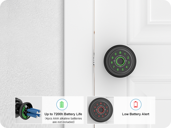 Smart Bedroom Door Lock Lower Battery Alerts