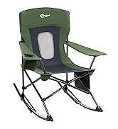 PORTAL Folding Camping Rocking Chair Portable Outdoor Rocker High Back Cup Holder Side Pocket Car...