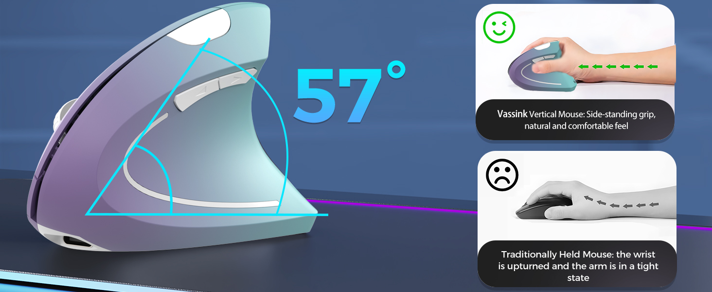 vertical wireless mouse rechargeable