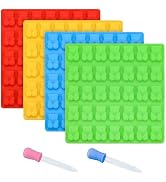 CAKETIME Gummy Bear Molds Candy Molds - 1 Inch Gummy Molds Bear Large Chocolate Molds Silicone 4 ...