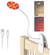 Diomart Rechargeable LED Desk Lamp, Clip On Dimmable Reading Light with Timer, Red Light Sleep Ai...