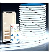 DAYBETTER COB LED Strip Lights, 16.4 ft/5m 1600LEDs Bright Daylight White LED Light Strips with R...