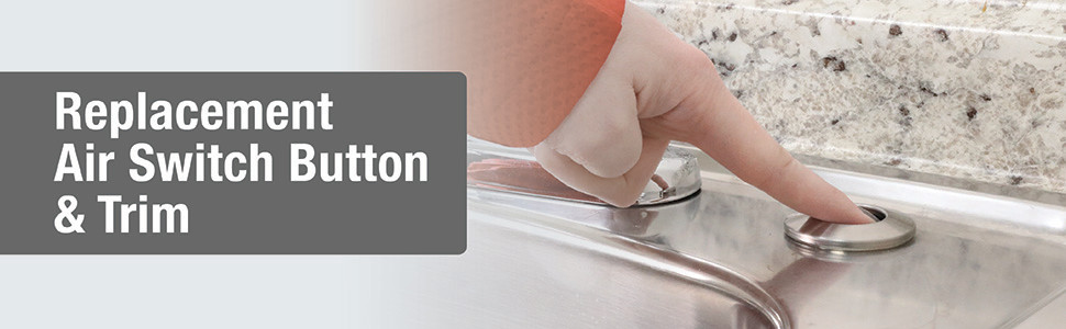 Replacement Air Switch Button &amp; Trim in Stainless Steel