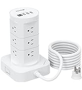 Surge Protector Power Strip Tower - 12 Widely Outlets with 4 USB Ports (1 USB C), 6FT Heavy Duty ...