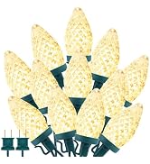 Brightown C9 LED Christmas String Lights, 2 Pack Total 132ft 200LED Outdoor Lights String, Plug-i...