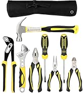 DOWELL Pliers Set 8-Pieces 10-Inch Groove Joint Pliers 8-Inch Adjustable Wrench Combination Plier...