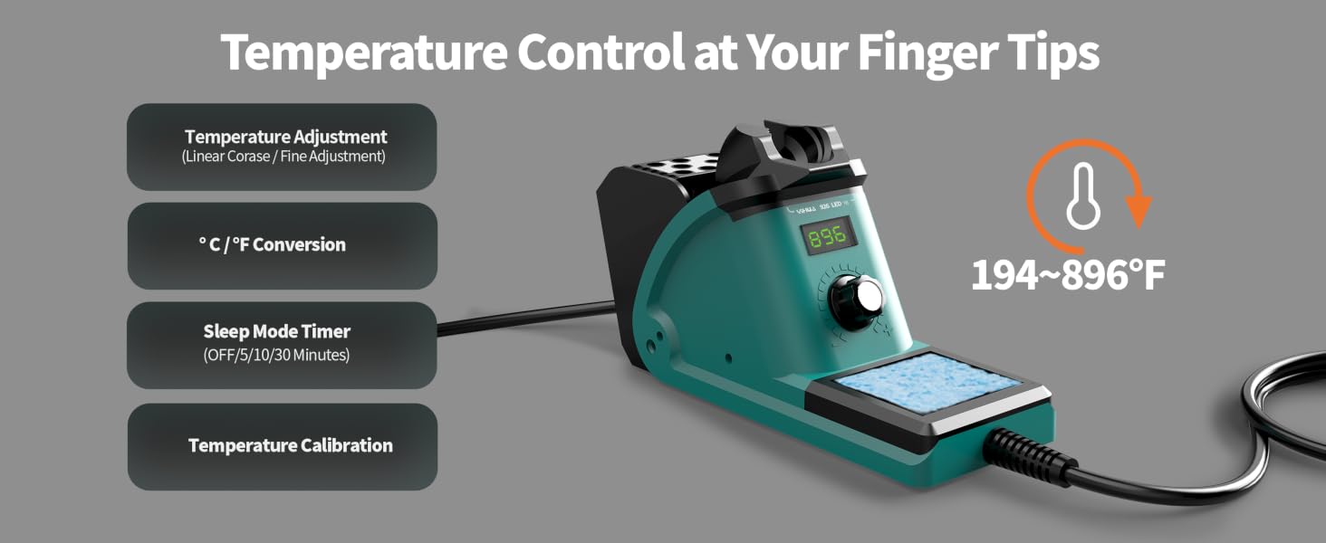 926-III soldering station, temperature adjustment range of 194~896°F, temperature calibration