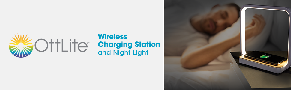 OttLite LED Wireless Charging Station and Night Light