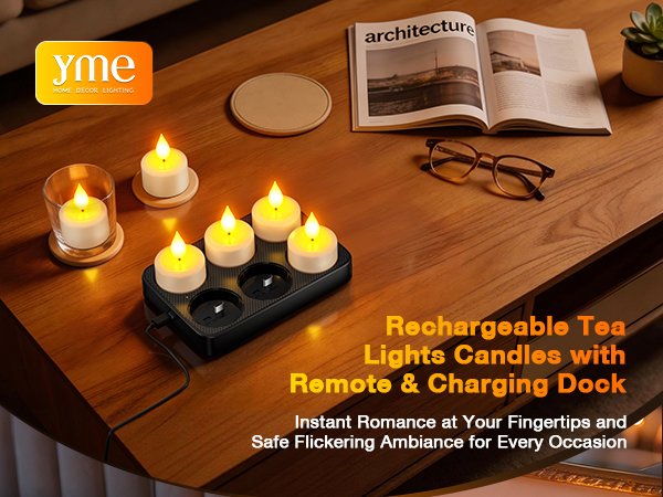 flameless votive tealight candles with remote and charger storage base