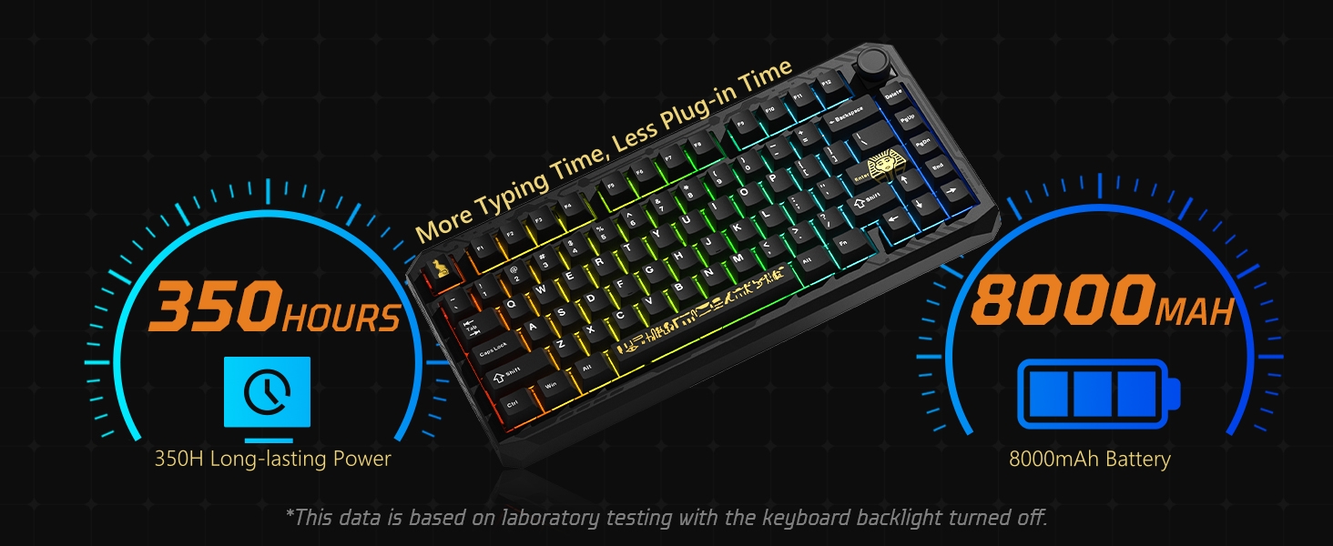 Wireless Gaming Keyboard Black Knob, 75% Aluminum Mechanical Keyboard QMK/VIA