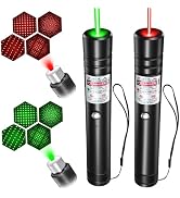 MIPREZT [2 Packs Green+Red] Rechargeable Laser Pointer High Power Green Red Beam Laser Light Long...