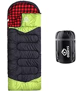 oaskys Camping Sleeping Bag - 3 Season Warm &amp; Cool Weather - Summer Spring Fall Lightweight Water...
