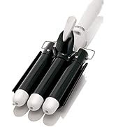 Alure Three Barrel Curling Iron Wand Hair Waver with LCD Temperature Display - 1 Inch Ceramic Tou...