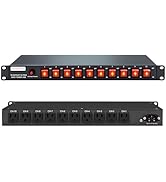1U PDU Horizontal Rackmount Power Strip - Surge Protector 10 NEMA 5-15R Outlet 100V-240V/15A 1800...