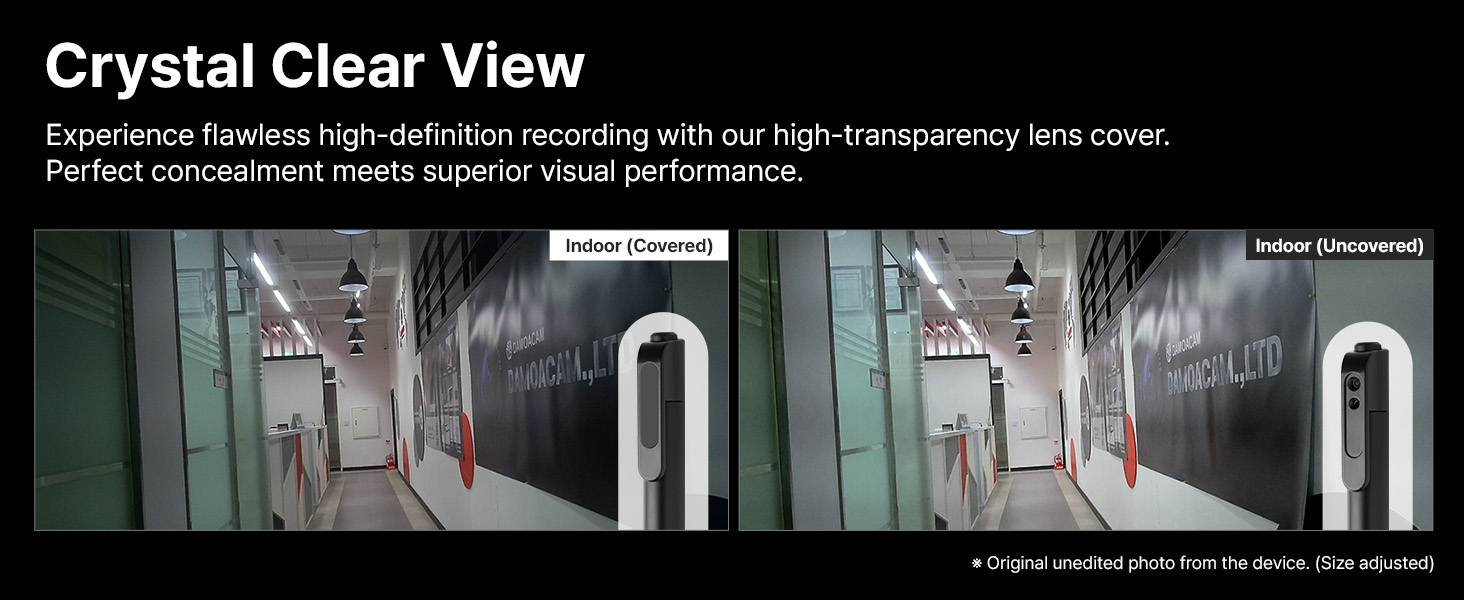 Side by side indoor recording comparison showing clear high definition video quality