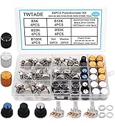 TWTADE 64PCS Potentiometer Kit WH148 B5K B10K B20K B50K B100K Ohm Linear Rotary Potentiometer wit...