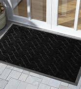 Yimobra Durable Front Door Mats, Heavy Duty Water Absorbent Mud Resistant Easy Clean Entry Outdoo...