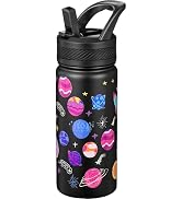 Fanhaw 18oz Insulated Water Bottle with Straw - Stainless Steel Double Wall Vacuum Cup, Leakproof...