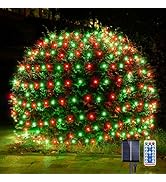 WBao Solar Christmas Lights Outdoor, 200LED 8.4ft x 5.2ft Christmas Net Lights with Remote, 8 Lig...