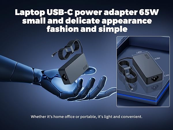Laptop USB-C power adapter 65W