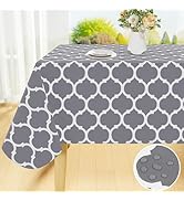 Smiry Rectangle Tablecloth, Waterproof Vinyl Tablecloths with Flannel Backing for Rectangle Table...