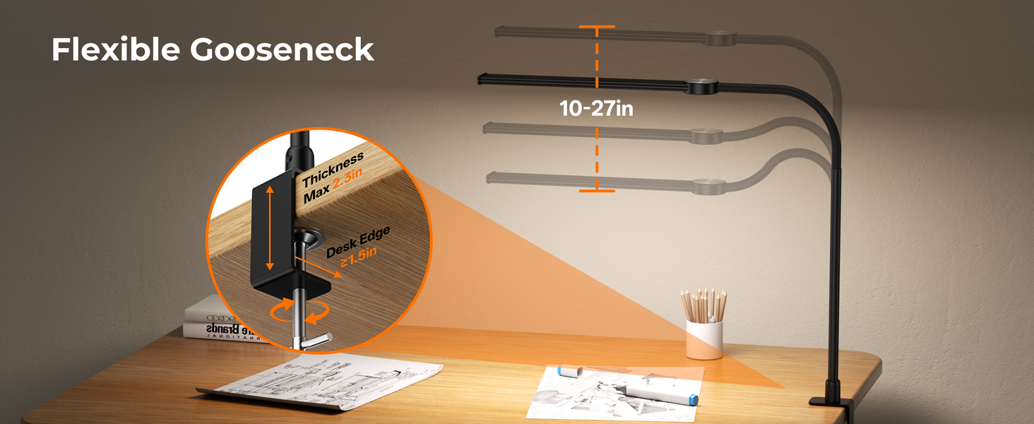clip on Desk Lamp for Home Office