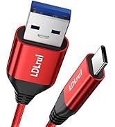 LDLrui USB A to USB C Cable 10Gbps - [6ft, Red], USB 3.2 Gen 2 Super Fast Data Transfer Cable, QC...