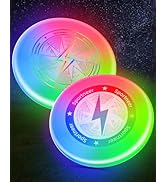 Sportneer Flying Disc, Glow in The Dark LED Flying Disc, Rechargeable LED Flying Disc, Colorful L...