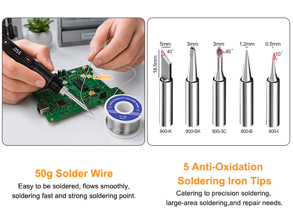 Soldering Iron Kit 80W LED Adjustable