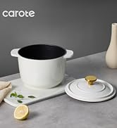 CAROTE 2QT Enameled Cast Iron Rice Pot, Non-Toxic Small Dutch Oven with Lid for Rice Grains, Soup...