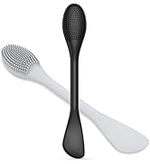 Silicone Facial Cleansing Brush - 2PC Double Ended Exfoliator for Deep Pore Cleaning, Blackhead R...