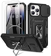 Maxdara for iPhone 14 Pro Max Case, with Slide Camera Cover &amp; Built-in 360° Rotating Kickstand &amp; ...
