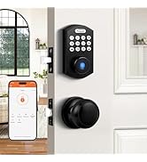 Probrico Smart Keyless Entry Door Lock with Handle Set, Fingerprint Digital Door Lock for Front D...