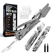 Multitool Pry Tool with Small Pocket Knife EDC Pry Bar Bottle Opener Nail Puller, Versatile Crowb...